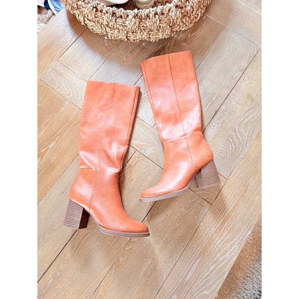 Zodiac Knee High Boots Women Cognac Size 9.5